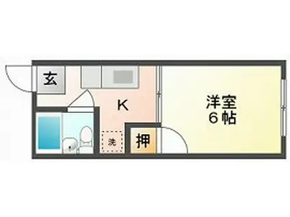 メゾンエトワール(1K/1階)の間取り写真