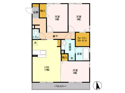 D-ROOM プリムローズ ヴィラ201(3LDK/2階)の間取り写真