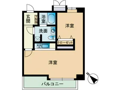 M・FLAT薬院(1LDK/4階)の間取り写真