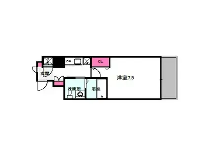 レジュールアッシュ京橋クロスⅡ(1K/9階)の間取り写真