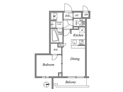 レジデンス経堂桜丘(1LDK/1階)の間取り写真