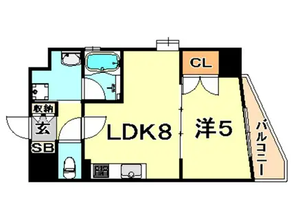 ラフィーノ山手(1LDK/6階)の間取り写真