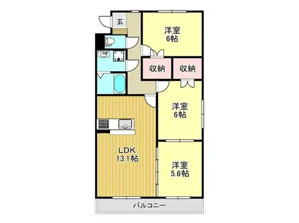 シーベルズ(3LDK/2階)の間取り写真