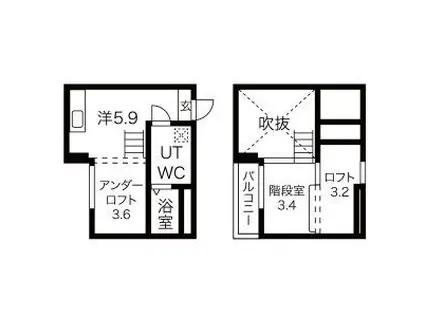 プランドール本地通(ワンルーム/1階)の間取り写真