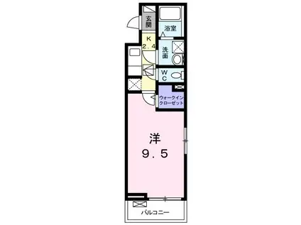 ピュア・エクスペンションIII(1K/1階)の間取り写真