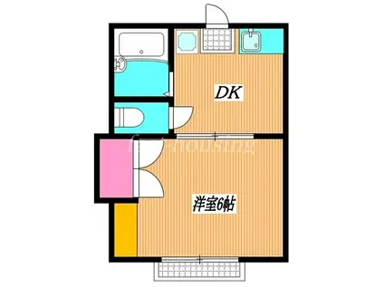 コーポ美映I(1DK/1階)の間取り写真