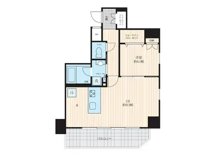 LOG RYOGOKU(1LDK/4階)の間取り写真