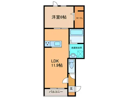 イースト GARDENX(1LDK/3階)の間取り写真