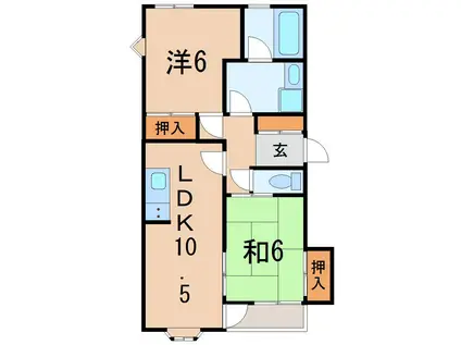 椿山ハイツ(2LDK/2階)の間取り写真