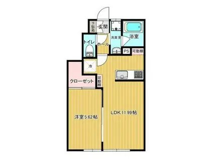メゾンクレール(1LDK/1階)の間取り写真
