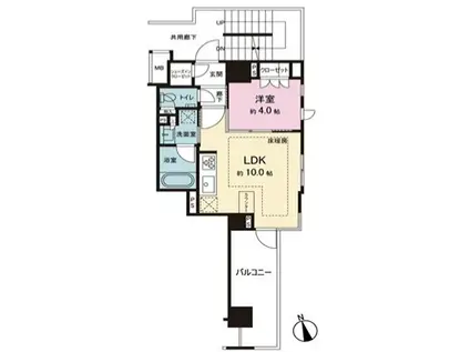 オープンレジデンシア麻布六本木(1LDK/11階)の間取り写真