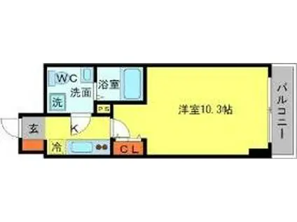 SERENITE江坂四番館(1K/8階)の間取り写真