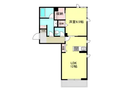 メルクールハイム新白河(1LDK/2階)の間取り写真