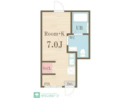 CASA BELLA DAITA(ワンルーム/1階)の間取り写真