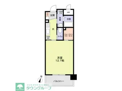 ジュネス北国分(1K/4階)の間取り写真