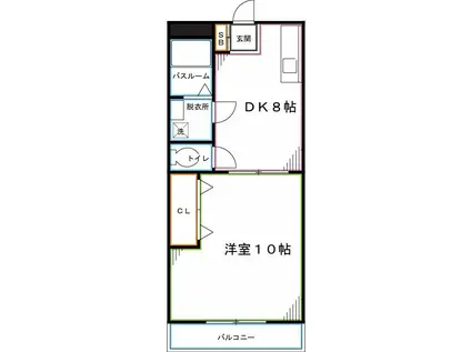 国立ベルハイム(1K/4階)の間取り写真
