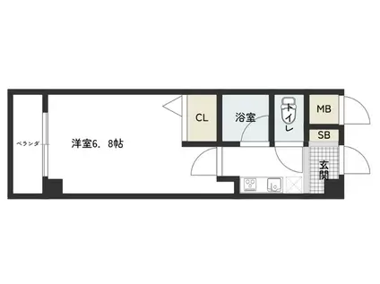 アリアーレ愛宕山(1K/3階)の間取り写真