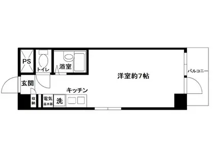 イヅミハイツ茅場町(ワンルーム/4階)の間取り写真