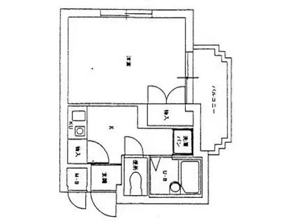 アルファ西古松(1K/2階)の間取り写真