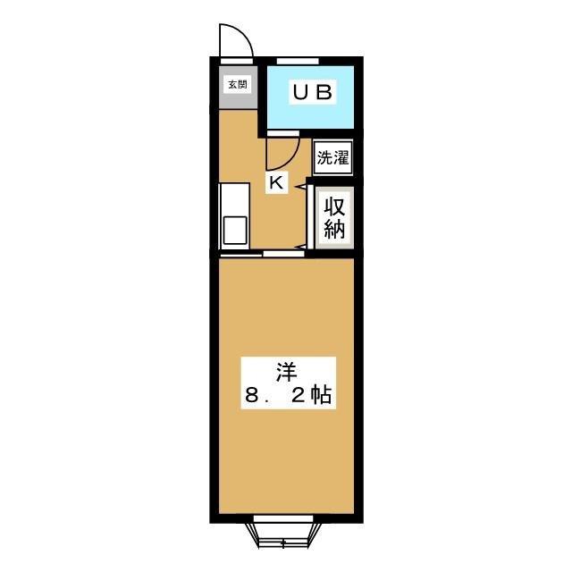 シャトレージュネス諏訪(1K/1階)の間取り写真