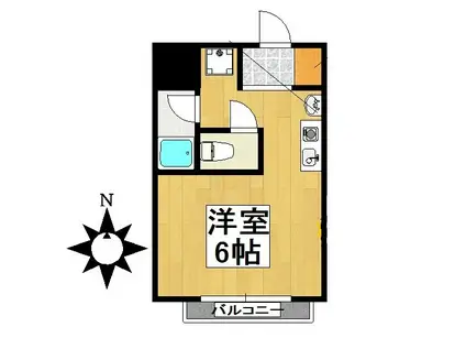 フジアビタ(ワンルーム/2階)の間取り写真