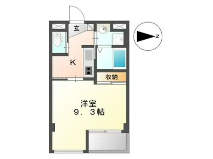 キアーズII(1K/1階)の間取り写真