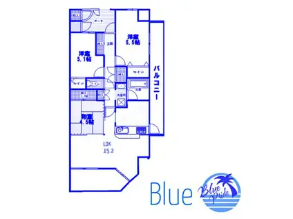 ヴィルヌーブ東戸塚プレジール(3LDK/4階)の間取り写真