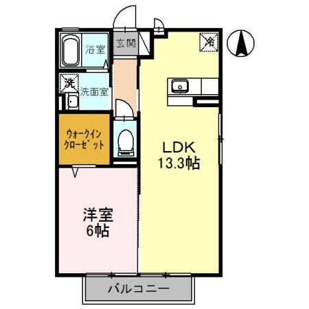 フォルトゥーナ(1LDK/2階)の間取り写真