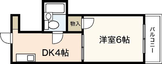 第3野地ビル(1DK/2階)の間取り写真