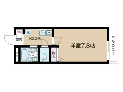 メゾン・クレール(1K/3階)の間取り写真