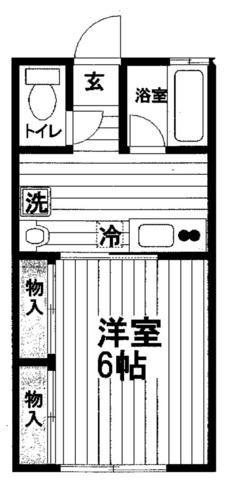 ペルシアーナ三鷹台(1K/1階)の間取り写真