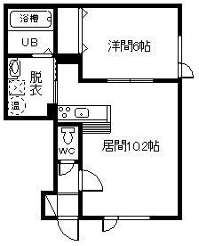 ティアラII(1LDK/1階)の間取り写真