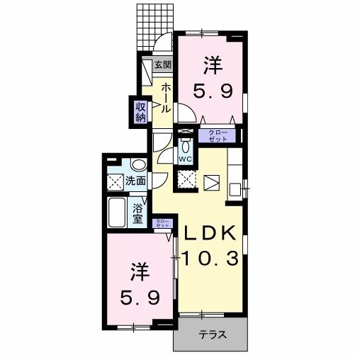 TJハウス(2LDK/1階)の間取り写真