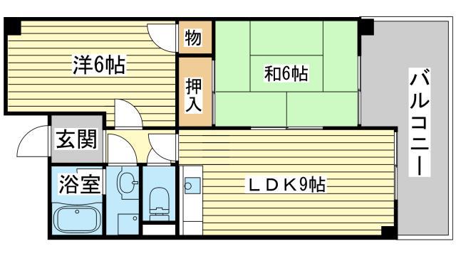 ブリージェ姫路(2LDK/4階)の間取り写真
