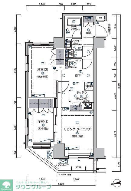 セジョリ東向島(2LDK/1階)の間取り写真