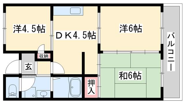 ガーデンプレイス望理郷(3DK/2階)の間取り写真