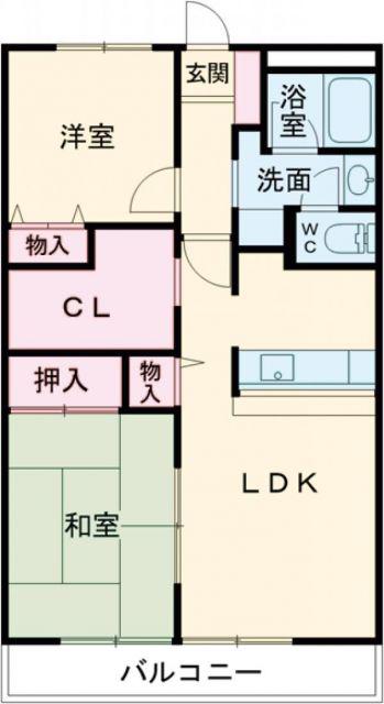 高砂ハイツ石原2(2SLDK/3階)の間取り写真