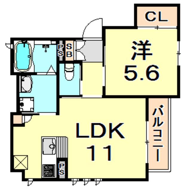 シャーメゾン清連(1LDK/3階)の間取り写真