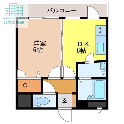 クオーレ中川(1DK/3階)の間取り写真