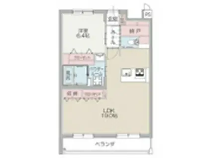 DIOS ILEX 長泉(1LDK/4階)の間取り写真