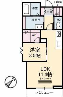 シャーメゾン エステティカ(1LDK/1階)の間取り写真