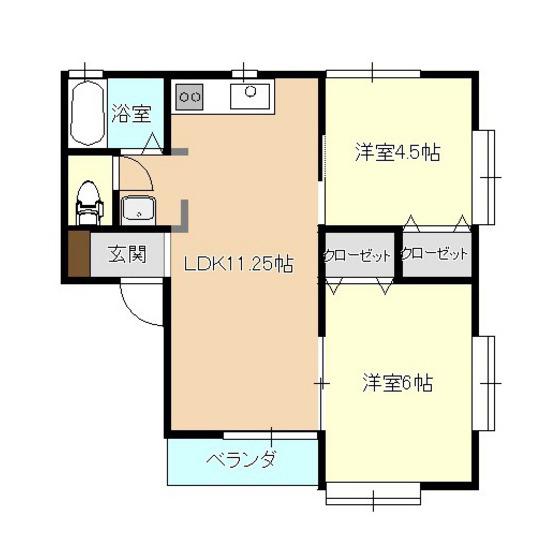 ファミーユ葛西(2LDK/2階)の間取り写真