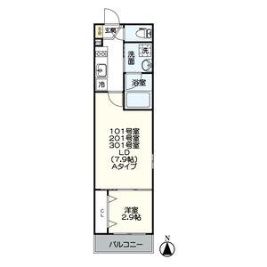ジュネス稲葉地町(1LDK/1階)の間取り写真