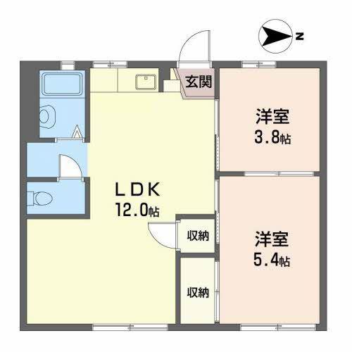 ファミーユ金澤(2LDK/1階)の間取り写真