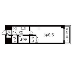 現代ハウス新栄(1K/9階)の間取り写真