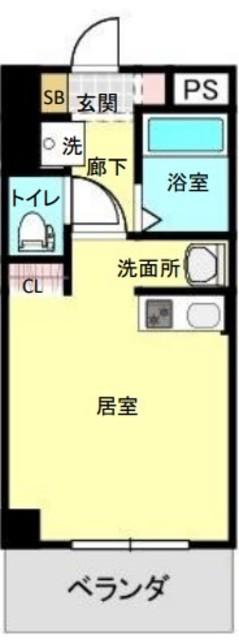 JLBグランエクリュ目黒(ワンルーム/2階)の間取り写真