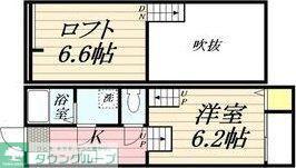 LASPERANZA神宮西(1K/2階)の間取り写真