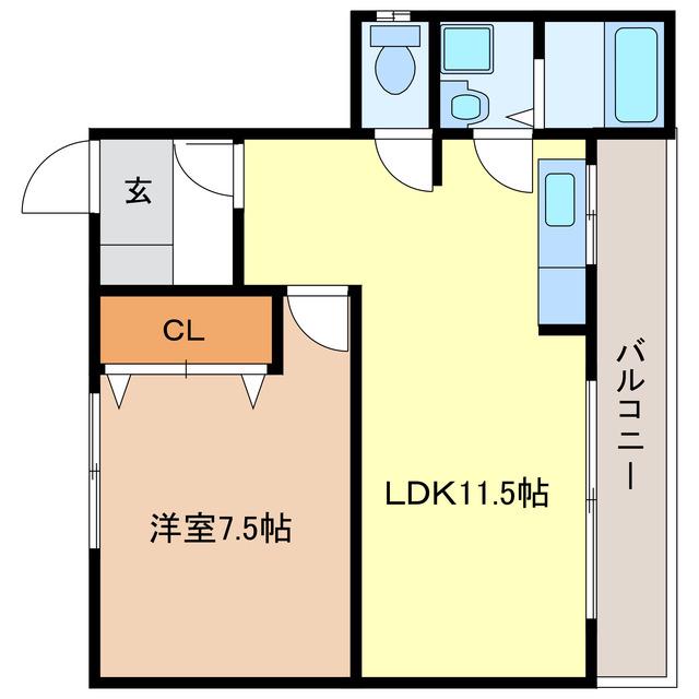 松原マンション(2LDK/3階)の間取り写真