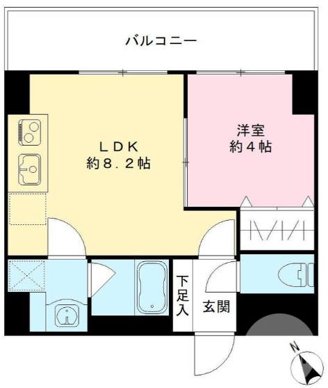 LUVIAS堺(1LDK/5階)の間取り写真