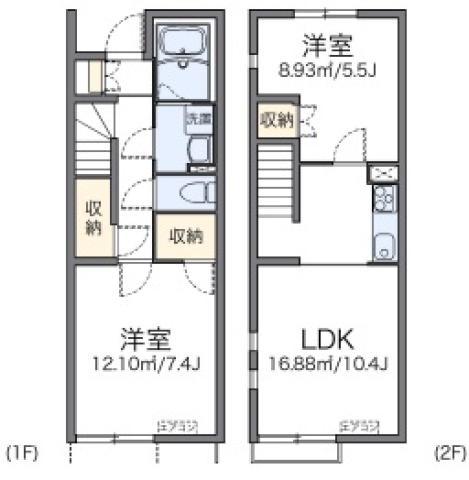 レオネクスト住吉B(2LDK/1階)の間取り写真